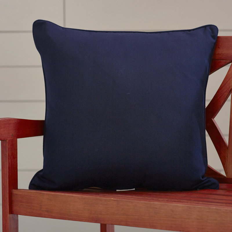 Sunbrella® Reversible Throw Pillow, 20" H x 20" W, Canvas Navy Sunbrella® Canvas