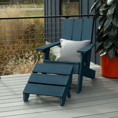 Chaise Adirondack en plastique avec repose-pieds Cania