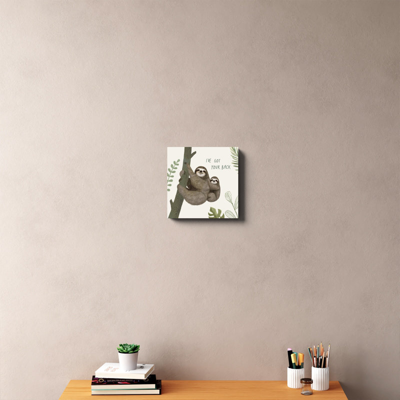 «Sloth Sayings III» par Victoria Borges, reproduction d'art sur toile, H 12 po x l 12 po, Toile tendue