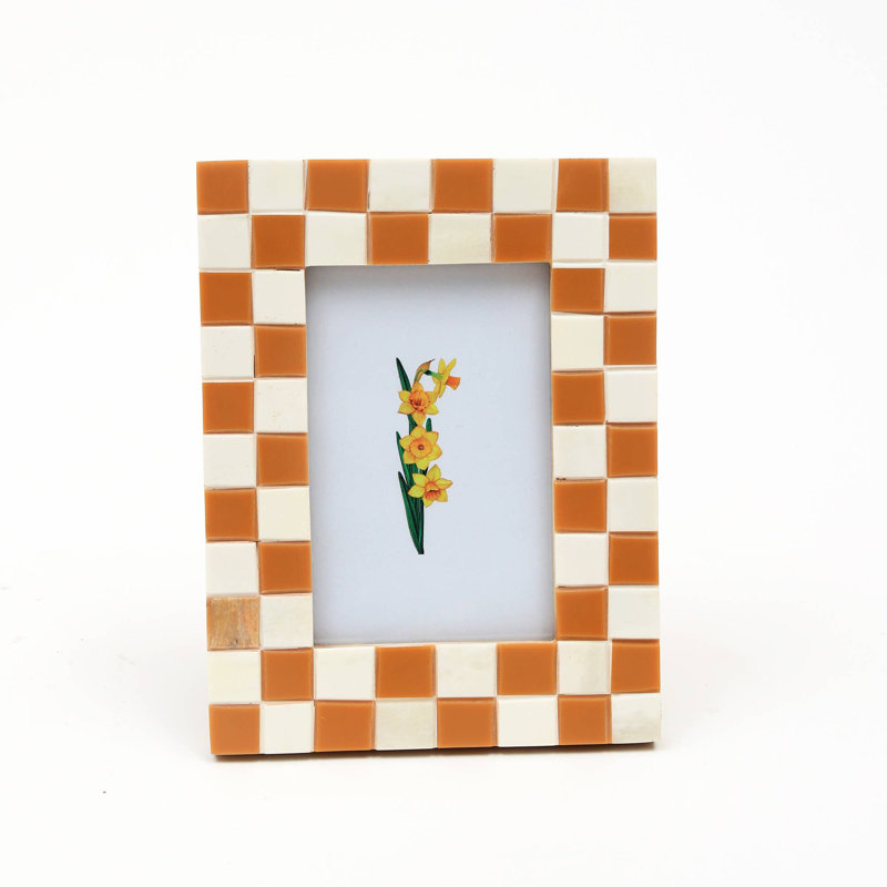 Cadre photo décoratif en résine à motif d'os en résine, 4 po x 6 po