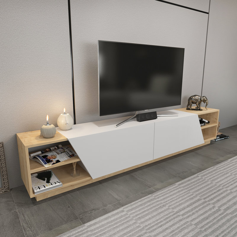 Chambly TV Stand for TVs up to 88", White/Sapphire