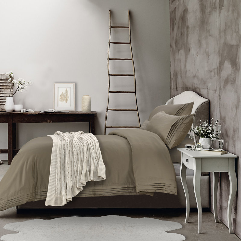 Ensemble de housse de couette réversible Adrien Lewis, Housse de couette double + 2 taies décoratives, Lin