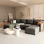 Canapé modulaire en U avec rangement adéquat, canapé modulaire en tissu chenille pour le salon, lit spacieux de 123 po Optimal