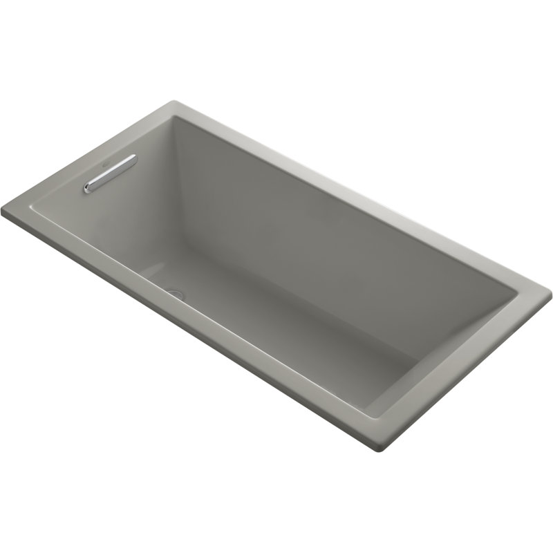 Underscore 60" x 30" Drop-In or Undermount Acrylic Soaking Bathtub with Sloped Backrest, Cashmere