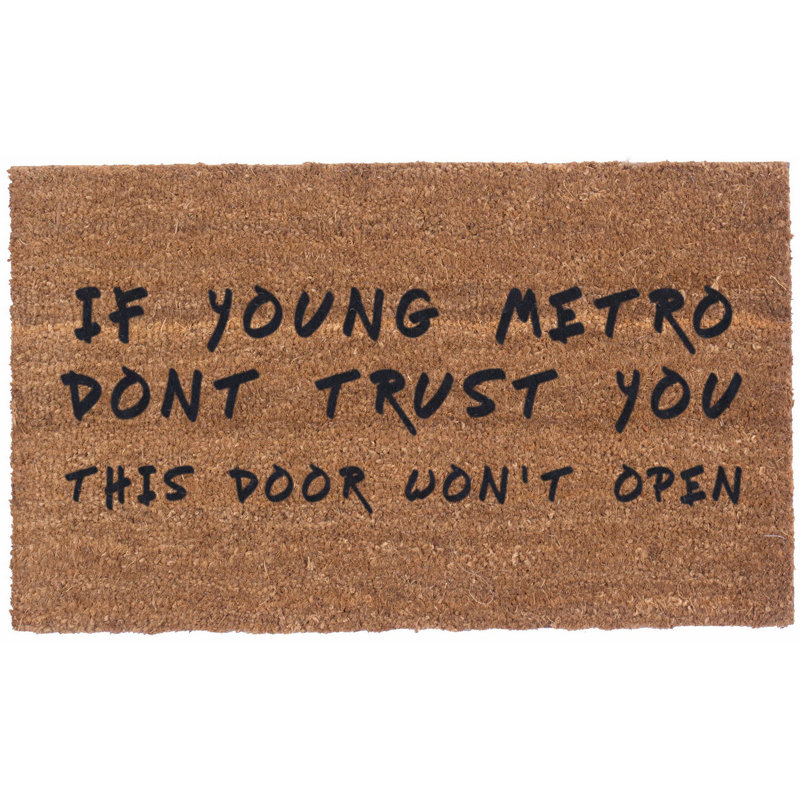 Tapis d'extérieur antidérapant 30 po x 18 po Young Metro Don't Trust You