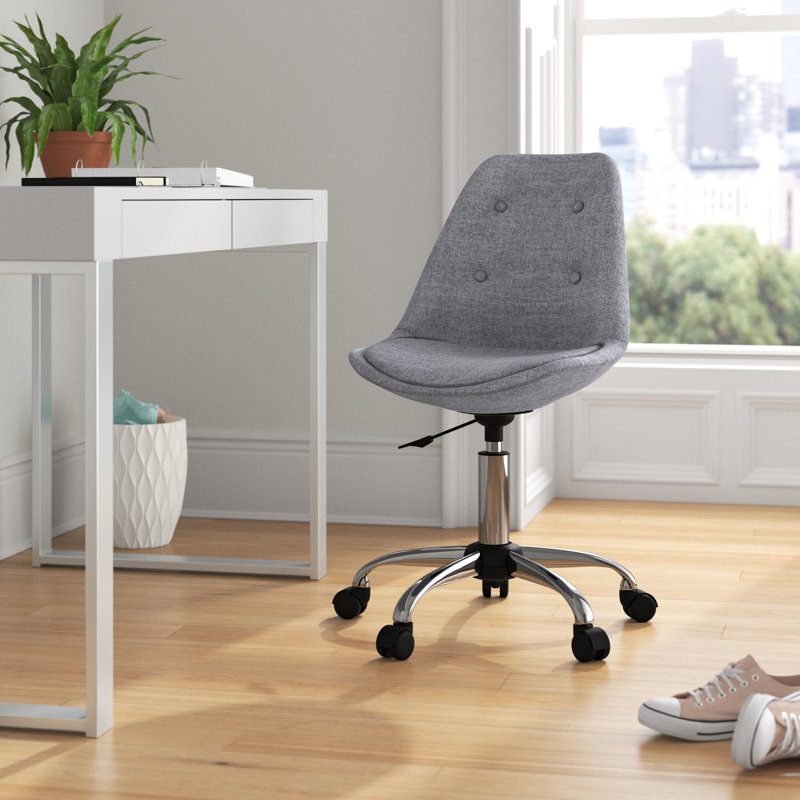 Chaise de travail en tissu Gina, Gris