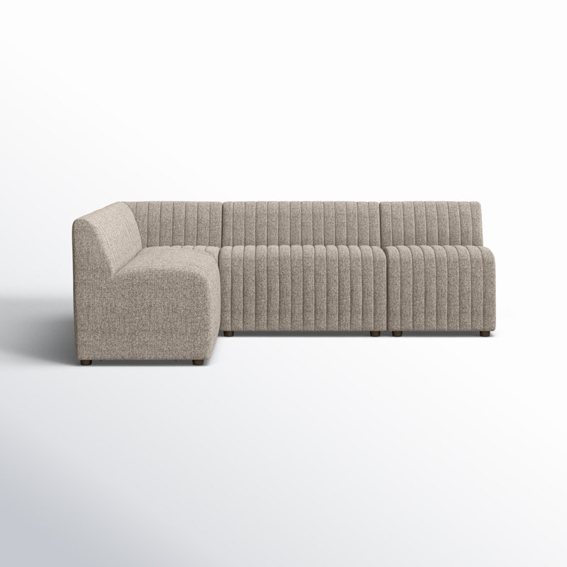 Augustine Modular Sectional, Beige Polyester,  31.5" H x 91.5" W x 66.5" D