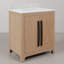 30 po Graelyn Meuble-lavabo simple rectangulaire avec comptoir en marbre blanc de Carrare