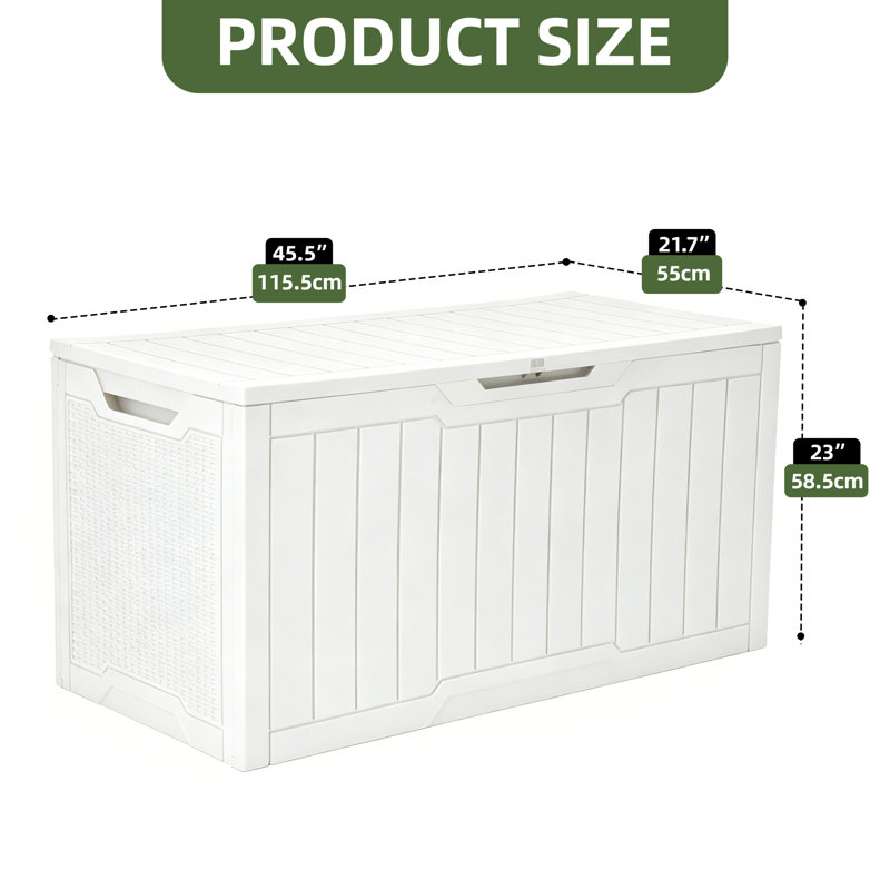 Boîte de rangement verrouillable 100 gallons Quartey, White