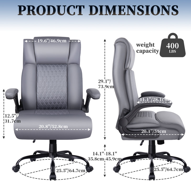 Fauteuil de direction Big and Tall, Gris