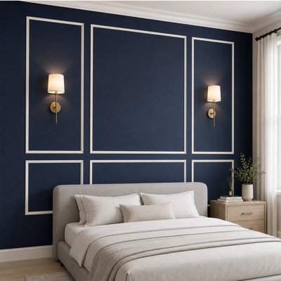 Pre-Cut Peel and Stick Paintable Wall Moulding Kit, 6 Waterproof Panel Frame Wainscoting Panels for Indoor Accent Wall Decoration,offered in 4 different frame styles