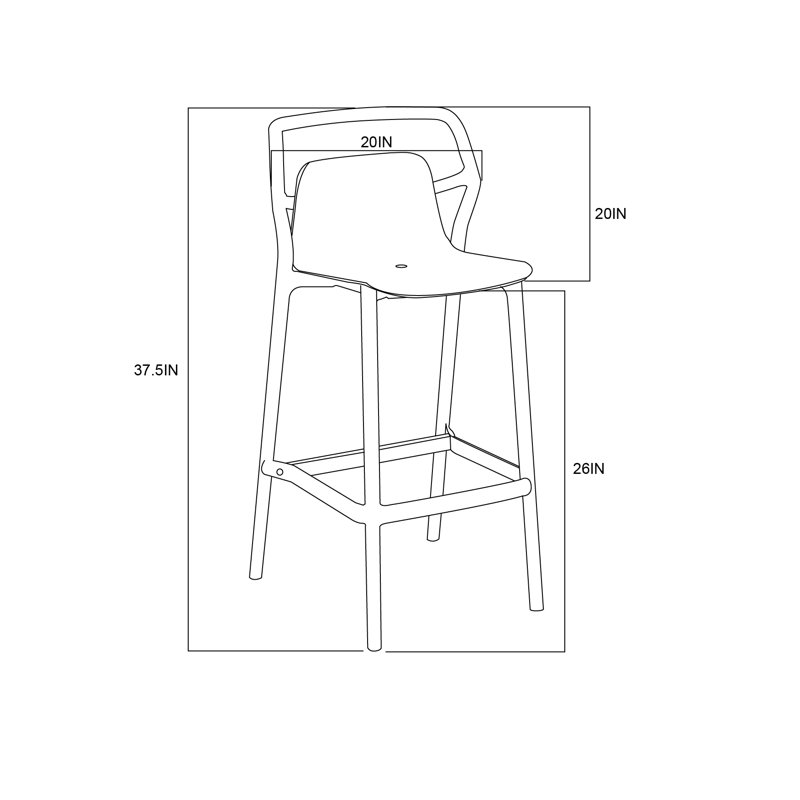 Tabouret d'extérieur Aspen, Blanc, Tabouret de comptoir (assise à une hauteur de 26 