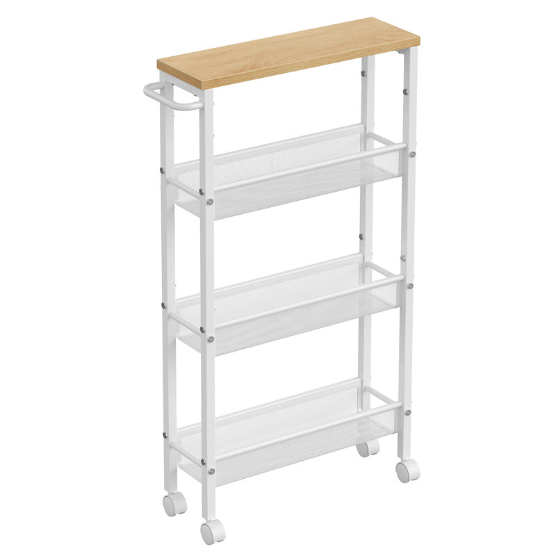 Aftab Kitchen Cart, Oak/White