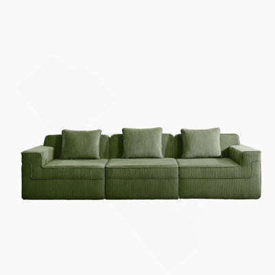 Canapé moderne et modulaire sans siège avec sièges profonds et coussins décoratifs, pour les réunions de famille et les moments de détente