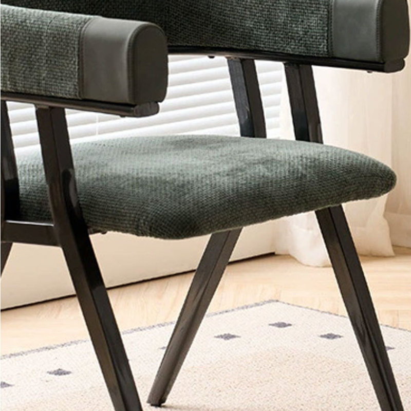 Chaise d'appoint verte à dossier bas (ensemble de 2)