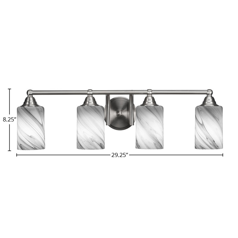 Michell 4-Light Bath Bar, Brushed Nickel