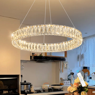 Modern Dimmable Led Crystal Ring Chandelier