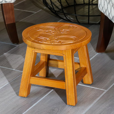 Escabeau en bois naturel - conception de papillons, fabrication en bois franc, polyvalent pour les repose-pieds, repose-pieds, tabourets et sièges, 10 diamètre, 12 haut motif, bois franc, mini tables d'appoint