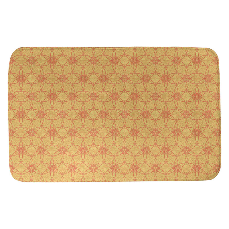 Tapis de bain cercles ornés Mcguigan, l 17 po x L 24 po, Jaune et orange