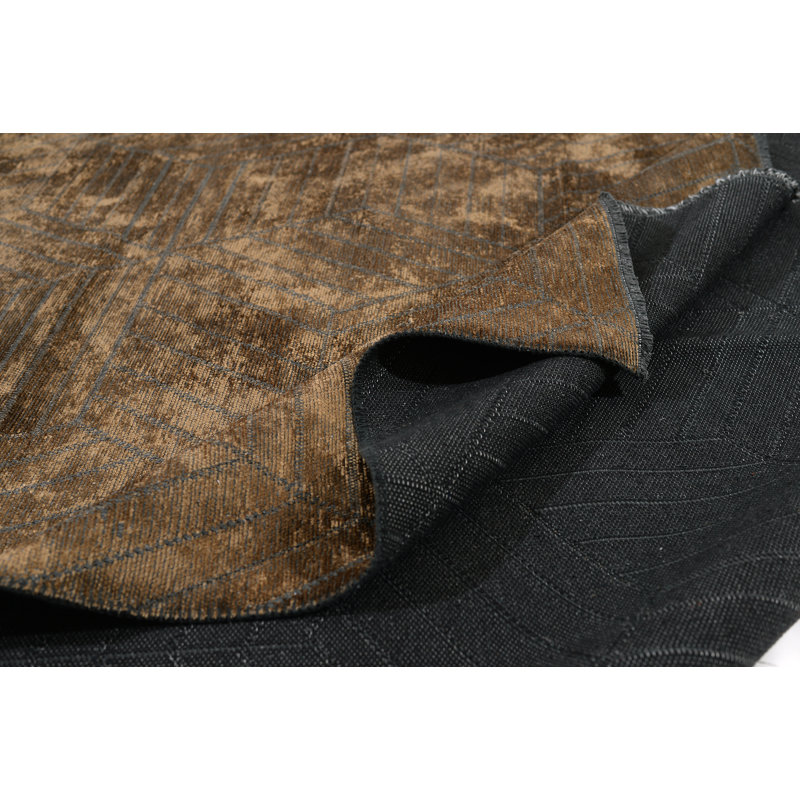 Rapture Brown Geometric Luxury Area Rug, Rectangle 7'10" x 11'2"