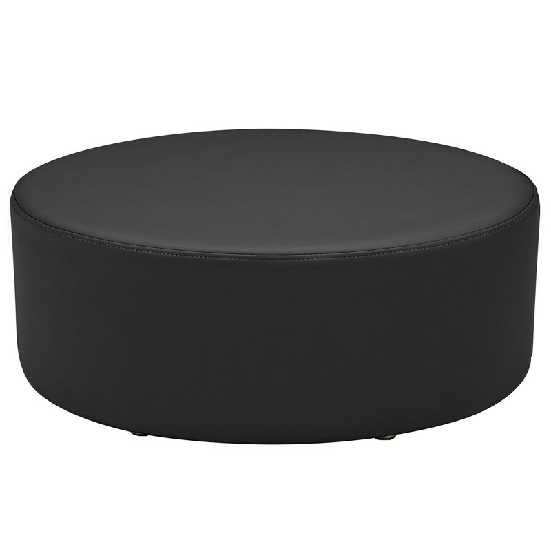Pro Series Upholstered Round Ottoman, Black