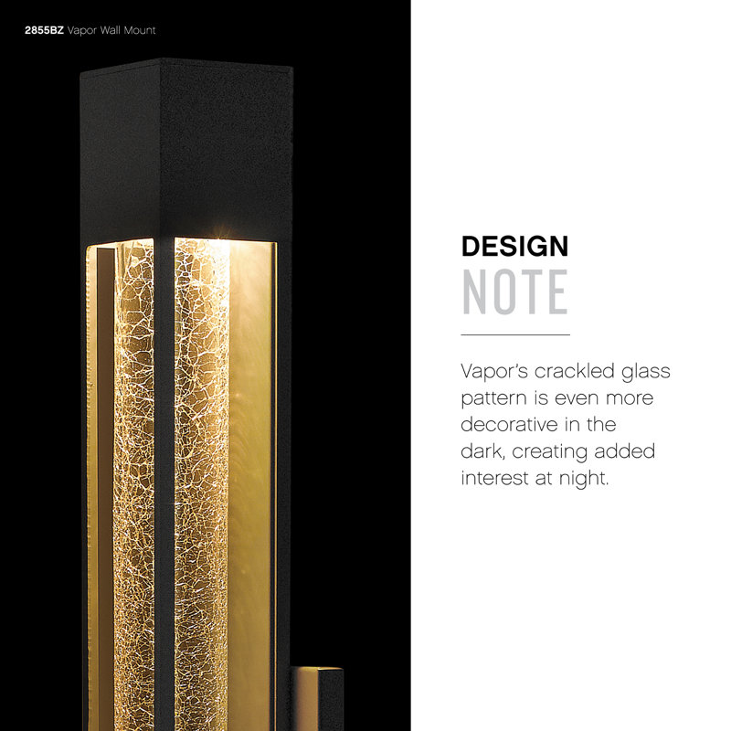 Vapor 1 Light Outdoor Sconce, 28" H x 4.75" W x 3.75" D, Bronze