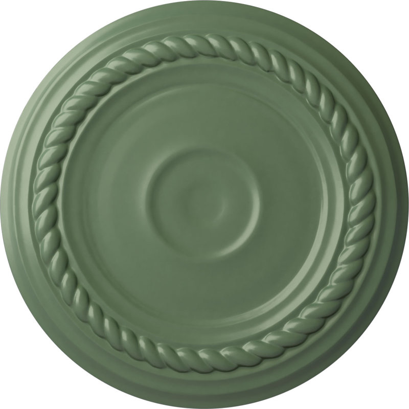 Endurathane Small Alexandria Ceiling Medallion, 7 7/8"OD x 3/4"P (Fits Canopies up to 4 5/8"), Hand-Painted Athenian Green Finish