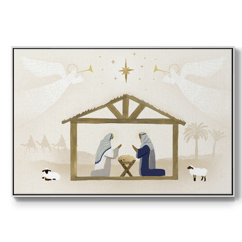 Away In A Manger Collection A, H 17 po x l 25 po x P 2 po, Blanc
