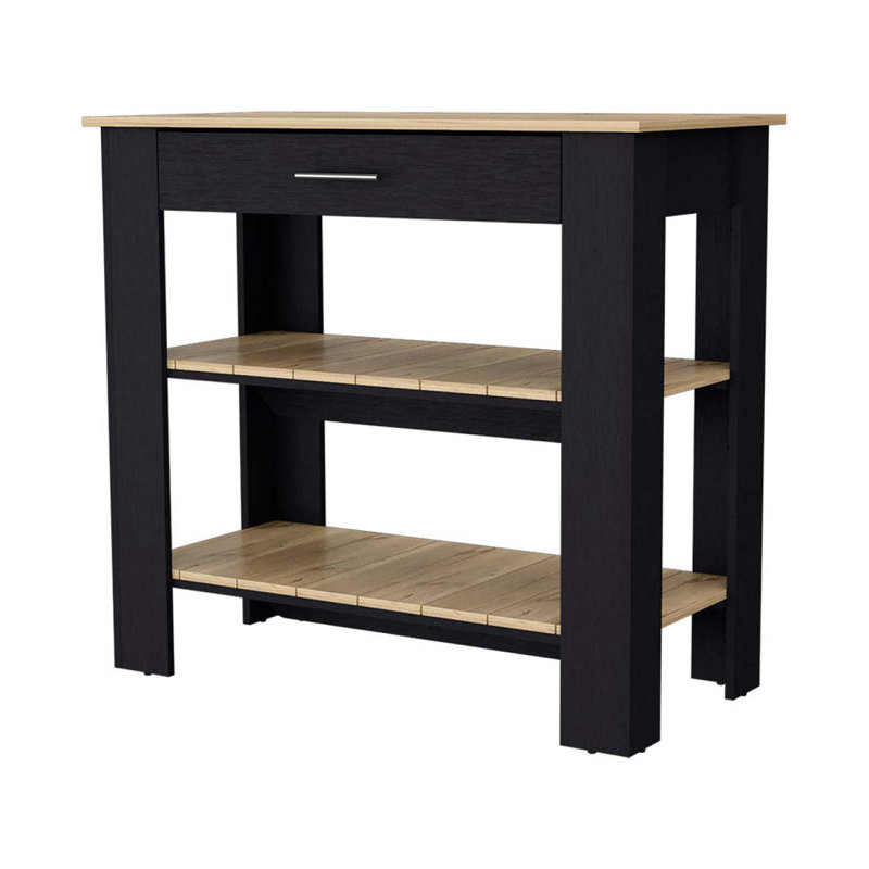 Brooklyn 40 Kitchen Island, Two Shelves, One  Drawer