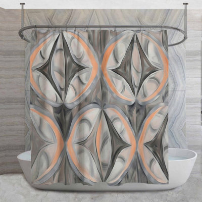 Rideau de douche à motif géométrique
