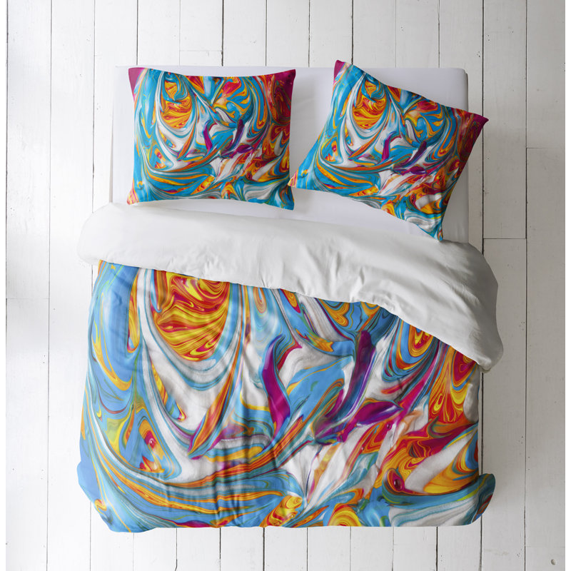 Abstract Duvet Cover, King Duvet Cover + 2 King Shams