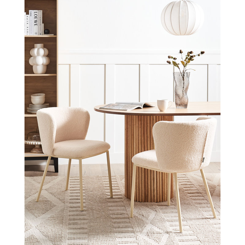 Charlett 15.7cm H Upholstered Upholstered Back Side Chair, Beige