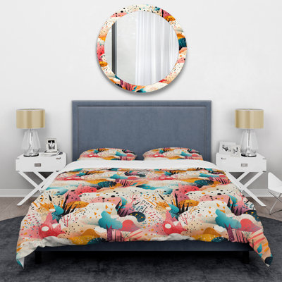 Futuristic Ink Splash In Multicolor Abstract Duvet Cover