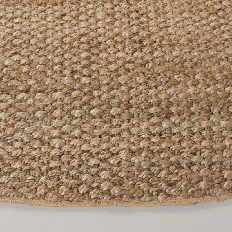 Aaroosh Natural Fiber Hand Woven Jute Pile Rug, Round 6'