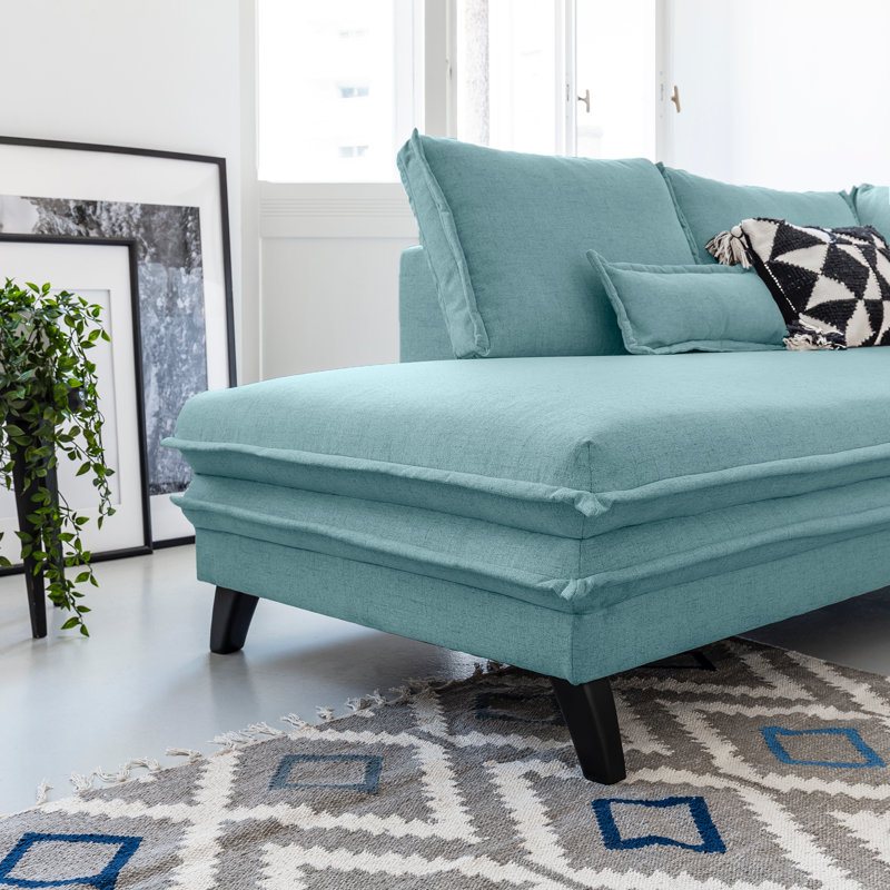 Charming Charlie Corner Sofa Bed, Aqua, Left Hand Facing