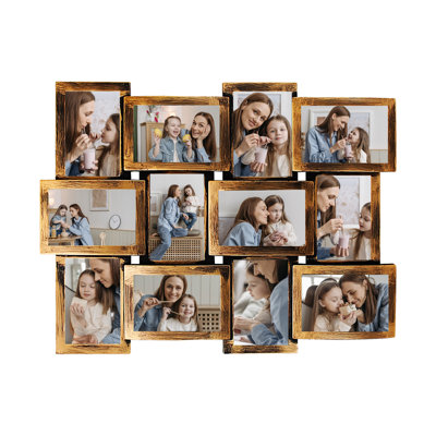 12 Opening Collage Frame, Gold Textured Finish