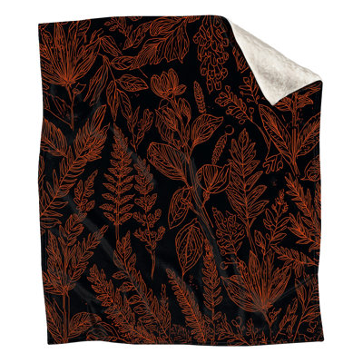 Orange Botanical Illustration Blankets