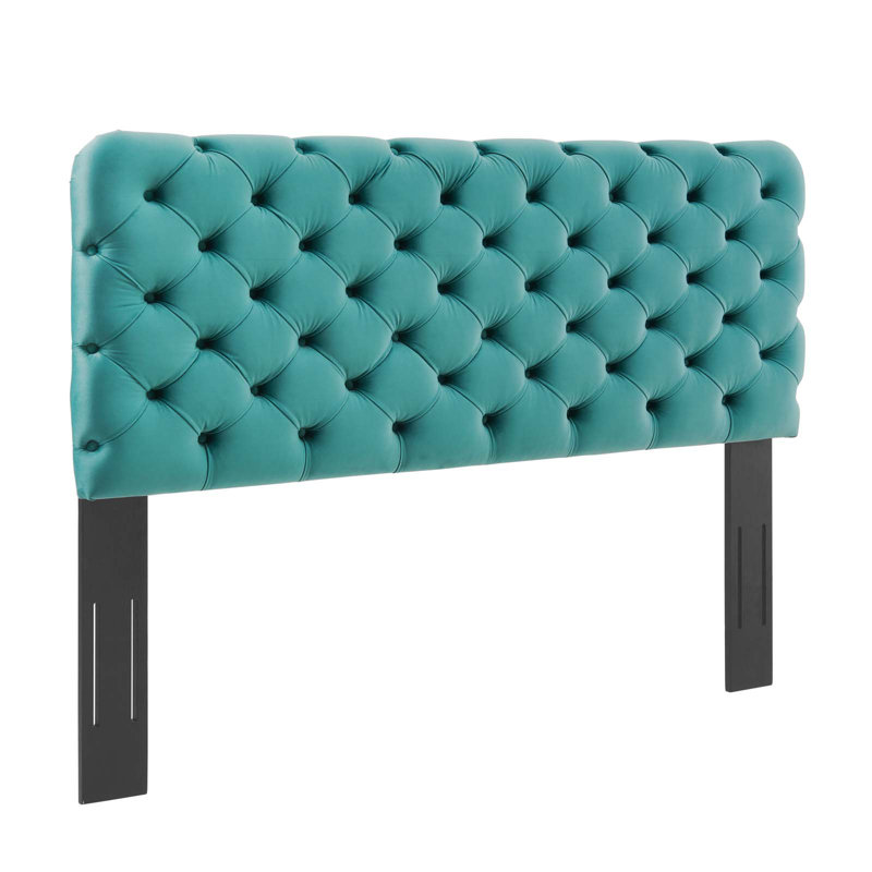Tête de lit Lizzy, Tissage uni bleu sarcelle, Simple
