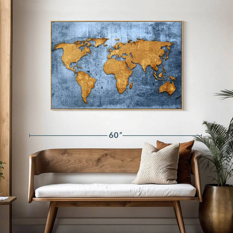 Azure World Luro, Cadre flottant en bois naturel, 46 po x 31 po