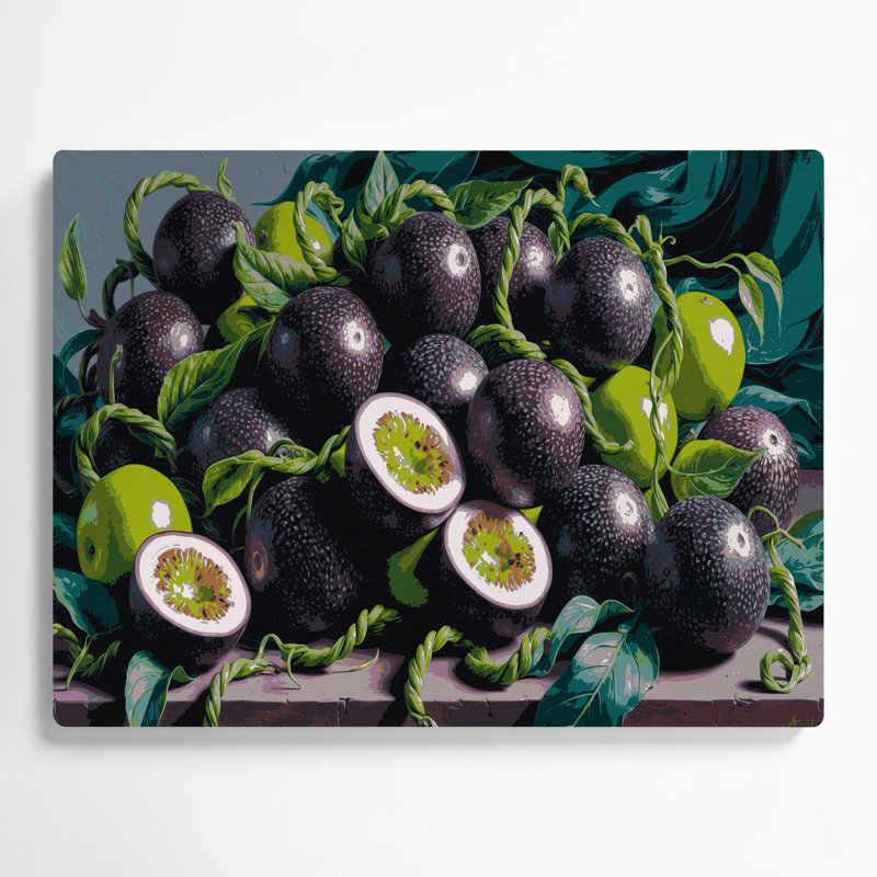 «Fruit Granadilla», art mural en métal gris, H 11 po x l 14 po