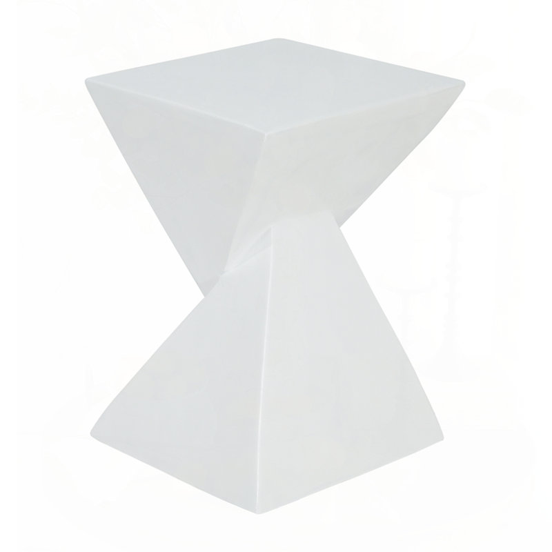 All Weather MGO X Design Side Table - Stylish White Indoor Outdoor Table For Home, Garden, Balcony, 18 Inches Height, 12.5 Inches Square Base