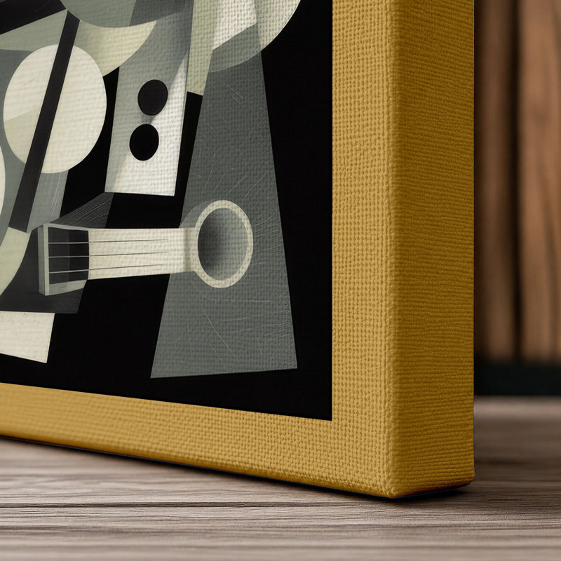 Geometric Abstraction Abstract - Wrapped Canvas, Ochre Border, 30x20 - 76.2 x 50.8 cm