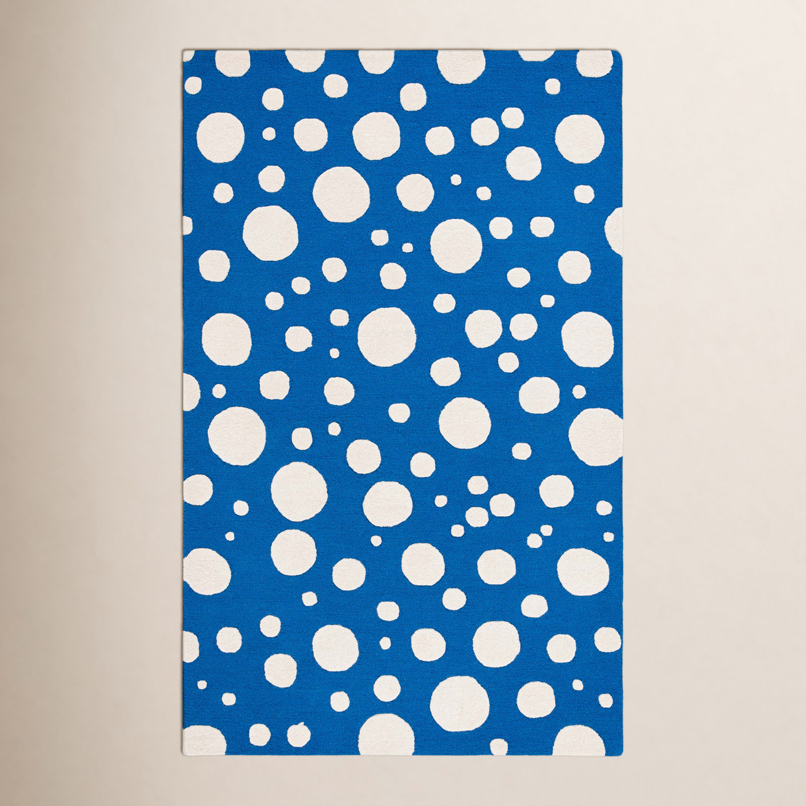 Camey Blue Ivory Hand-Woven Rug, Rectangle 3' x 5'
