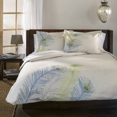 Sadin Cotton Peacock Embroidered Duvet Cover Set