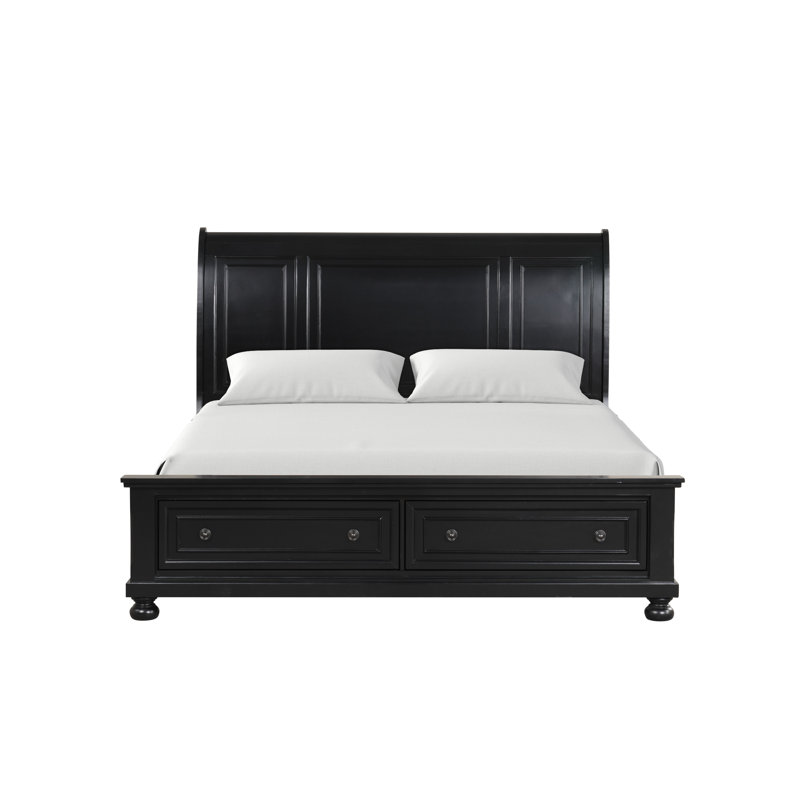 Manlius Sleigh Storage Bed, Queen, Black