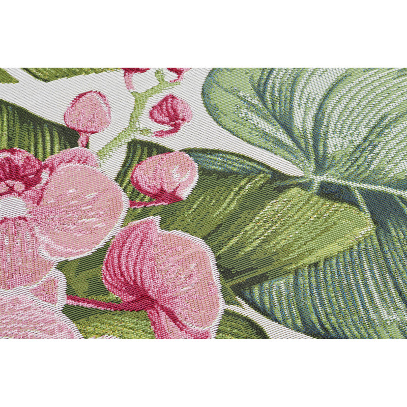 Pink/Green Indoor/Outdoor Rug, Rectangle 200 x 285cm