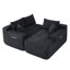 Canapé modulaire 85 po en forme de L avec tissu en lin de coton et sans assemblage-745352130