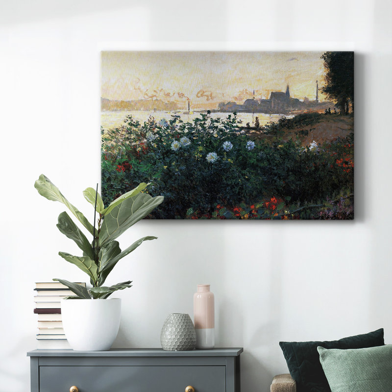 Argenteuil, Flowers by the Riverbank, 1877-Gallery Wrapped Canvas, 8" H x 12" W