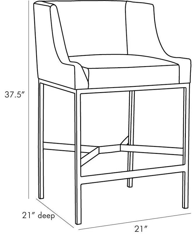 Dalia Upholstered Stool with Metal Frame, Counter Stool (27.5" Seat Height)