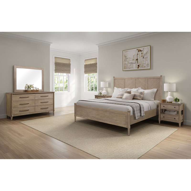 Grand lit en sable chaud - Mobilier de chambre à coucher moderne avec option de style décontracté sable